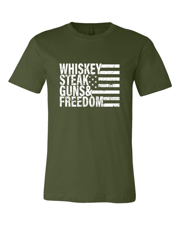 Whiskey, Steak, Guns and Freedom Tee