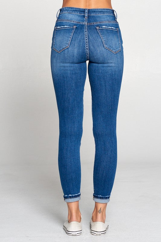 Mid High Rise Skinny Jeans Denim Pants