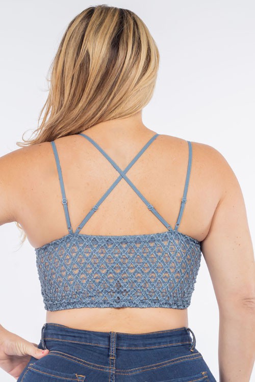 Plus bright blue crochet lace bralette – All About You Boutique