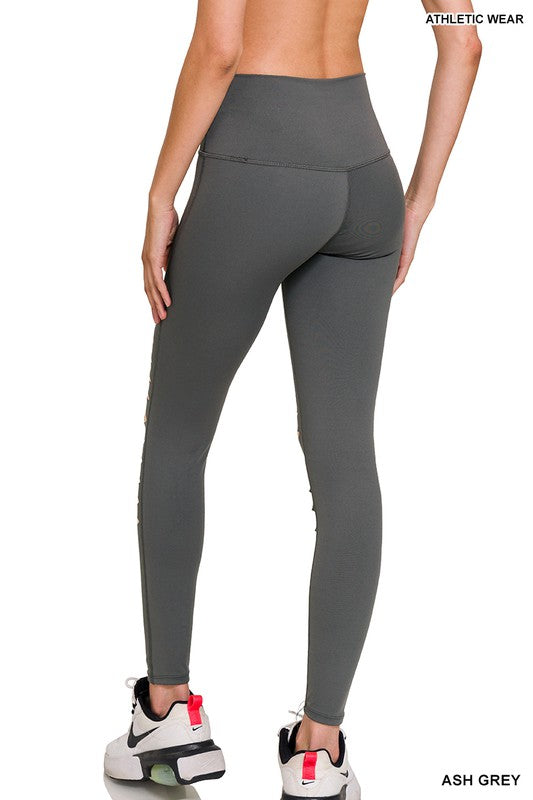 Athletic Knee Cut Out High Waisted Leggings